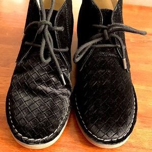 Black velvet ankle boots